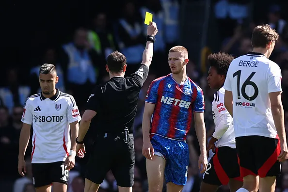 Wharton was booked for bringing down Willian but escaped punishment for a foul on Rodrigo Muniz