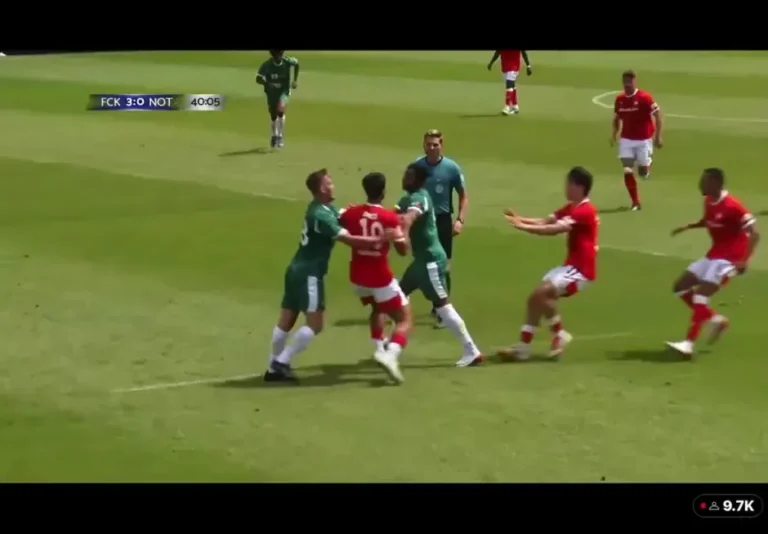 [คลิป] บาร์รี คอตเตอร์ ได้ใบแดงจังหวะเข้าปะทะสุดโหดในเกมอุ่นเครื่อง