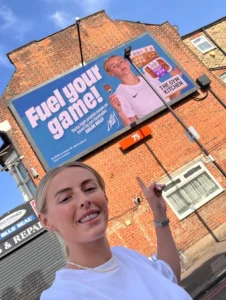 Chloe Kelly advertising The Gym Kitchen